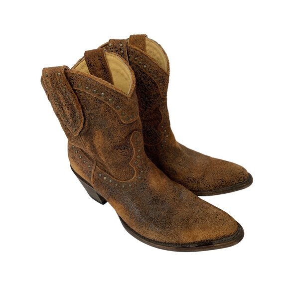 Idyllwind Miranda Lambert Brown Leather Stud Ankle Cowgirl Boots 8.5B J10072 - Picture 14 of 15